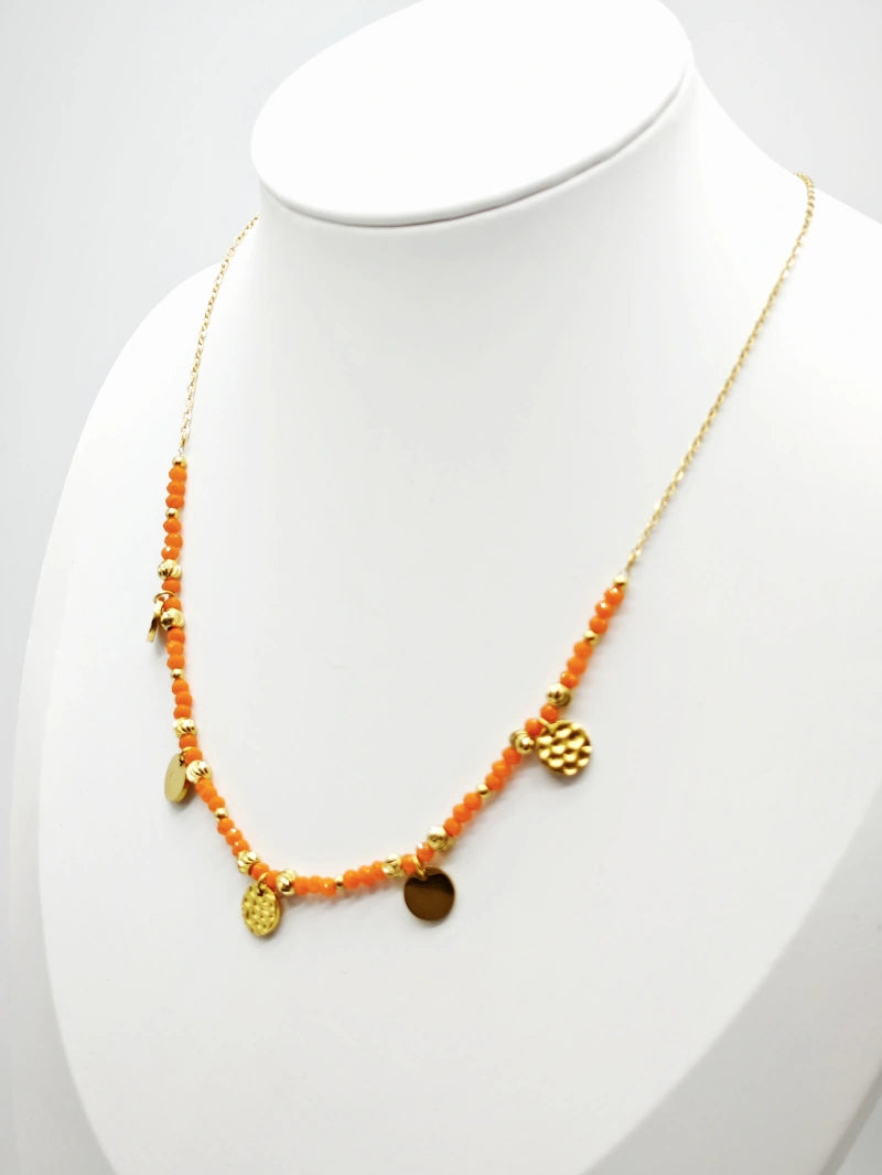 Collier en acier inoxydable - ORANGE