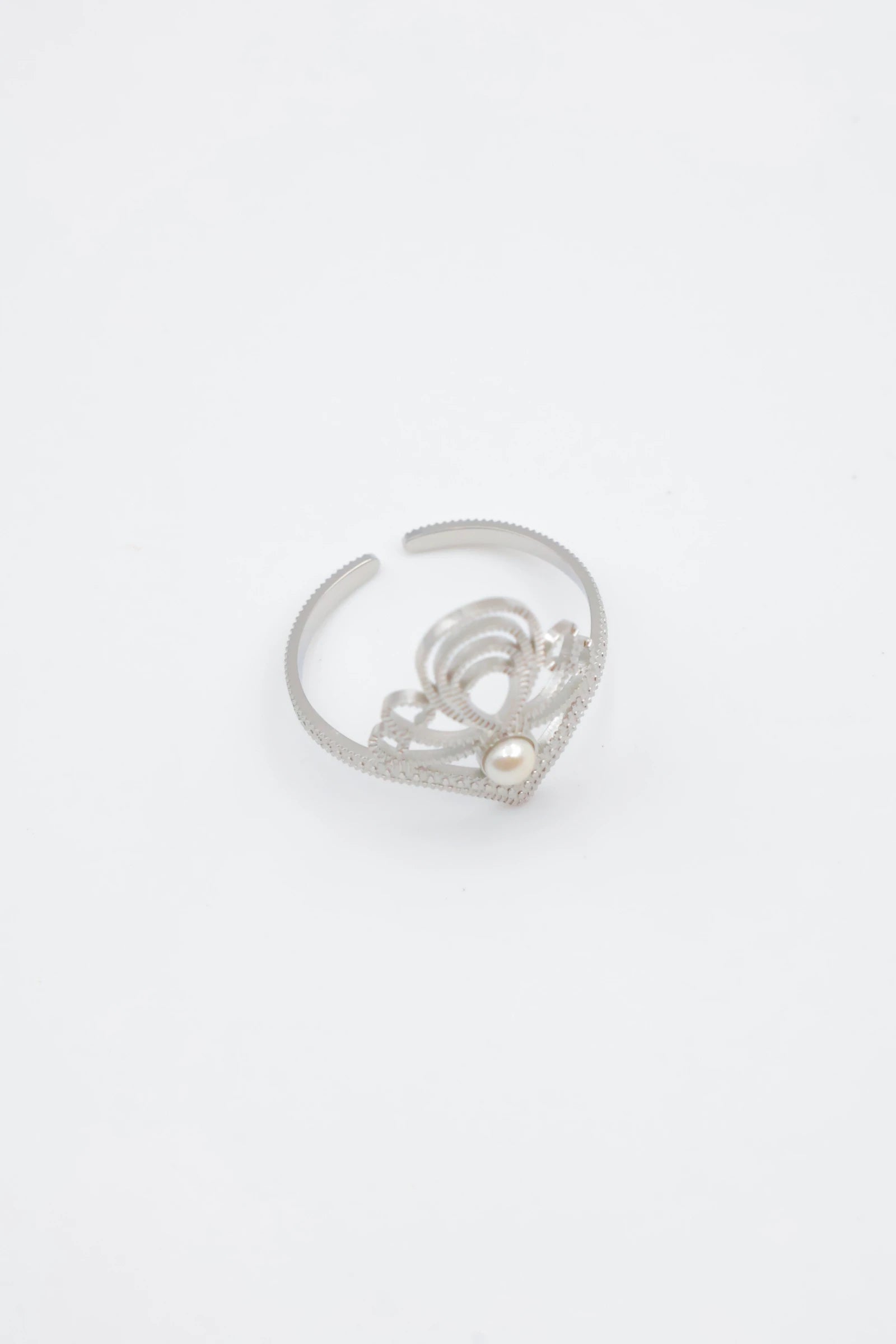 Bague en acier inoxydable ajustable - ARGENT