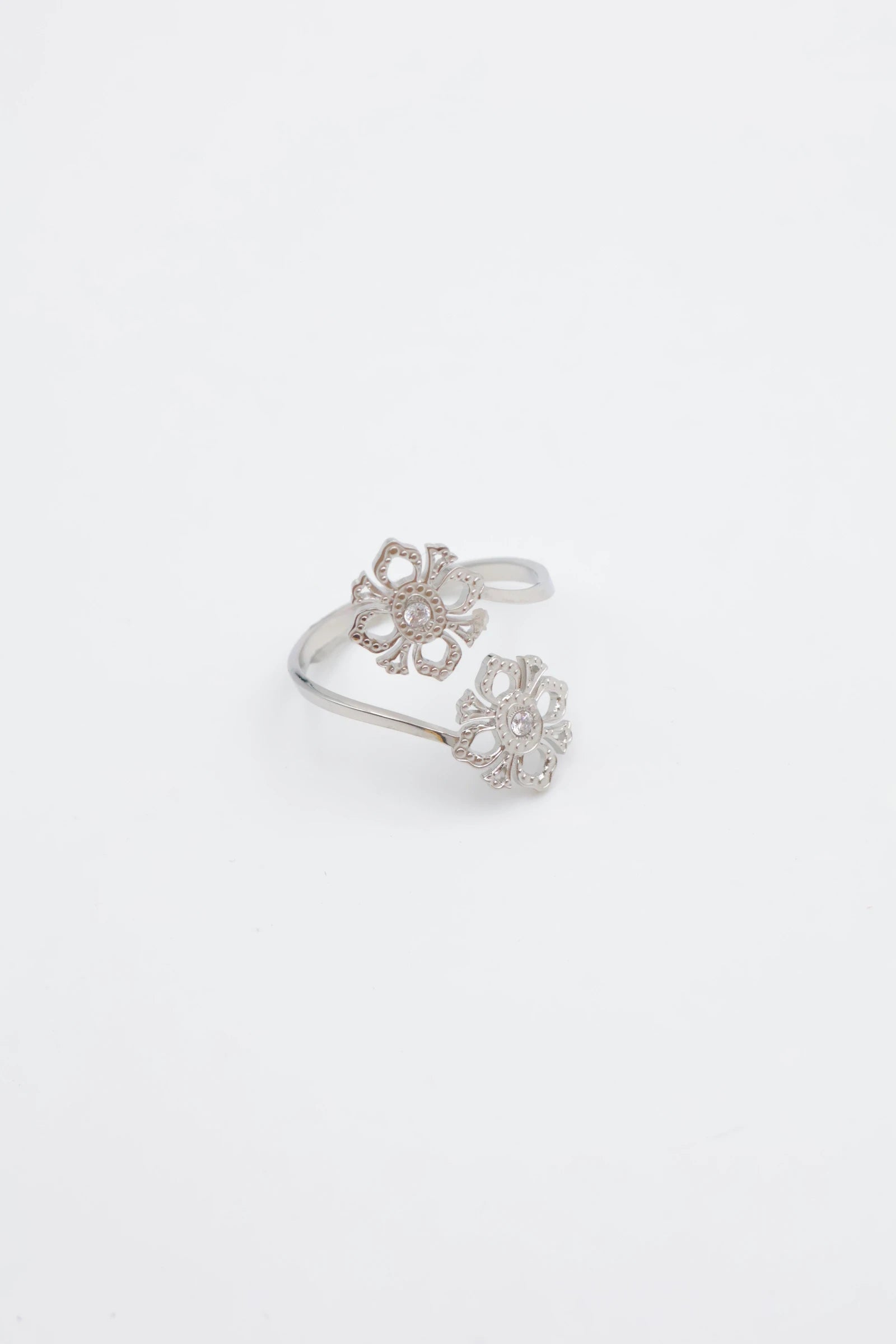 Bague en acier inoxydable ajustable - ARGENT