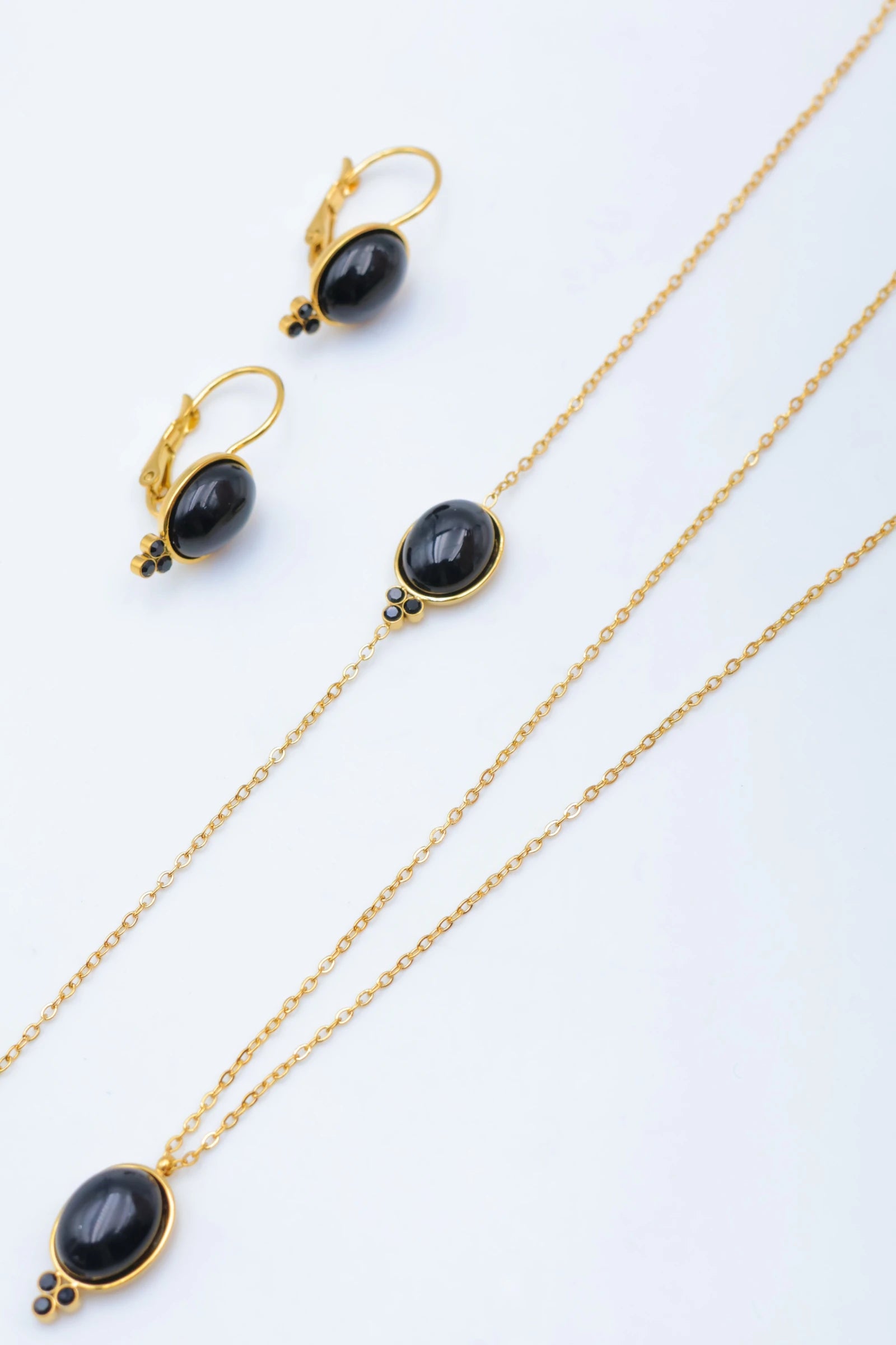 Parure de bijoux en acier inoxydable - NOIR
