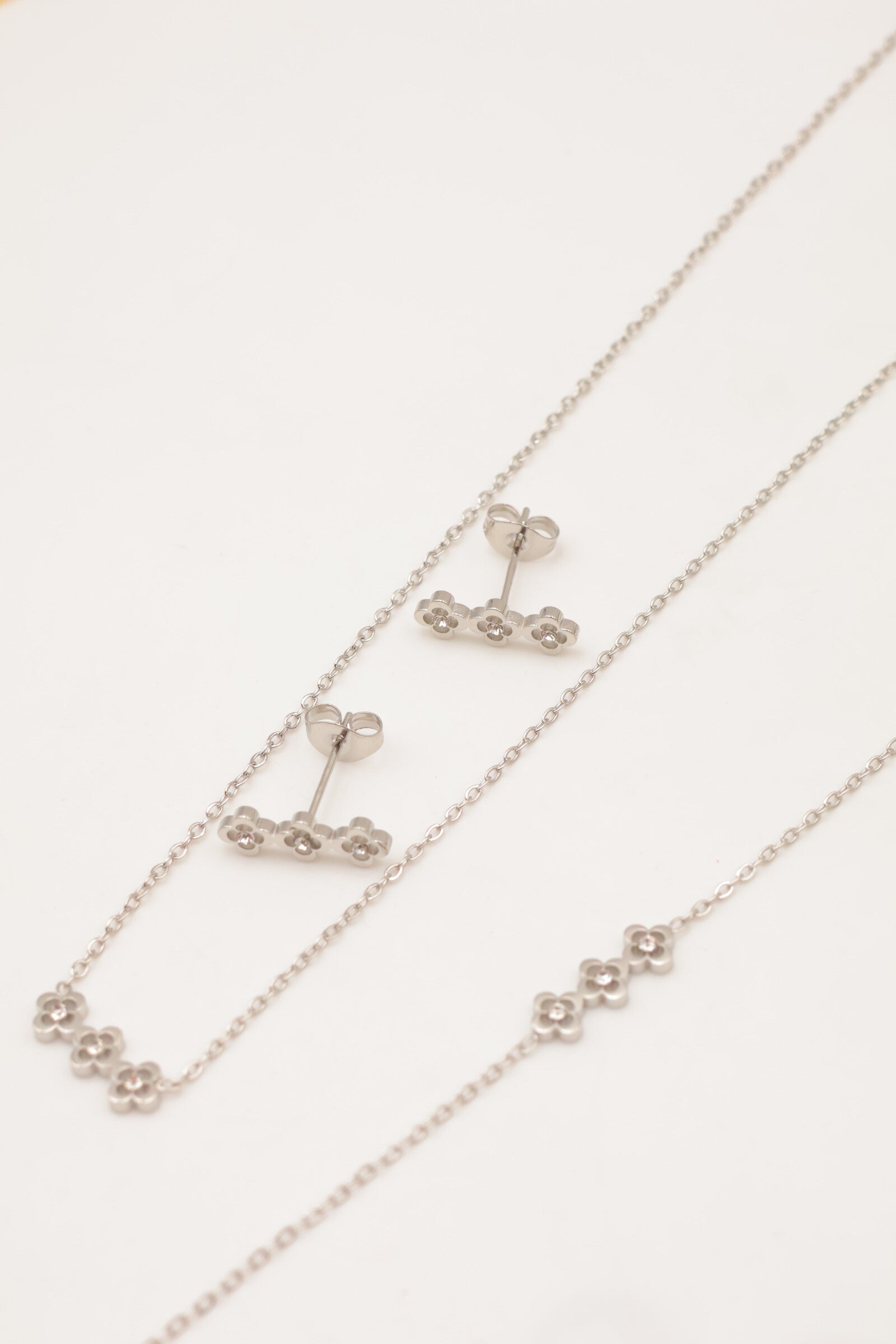Parure de bijoux en acier inoxydable - ARGENT