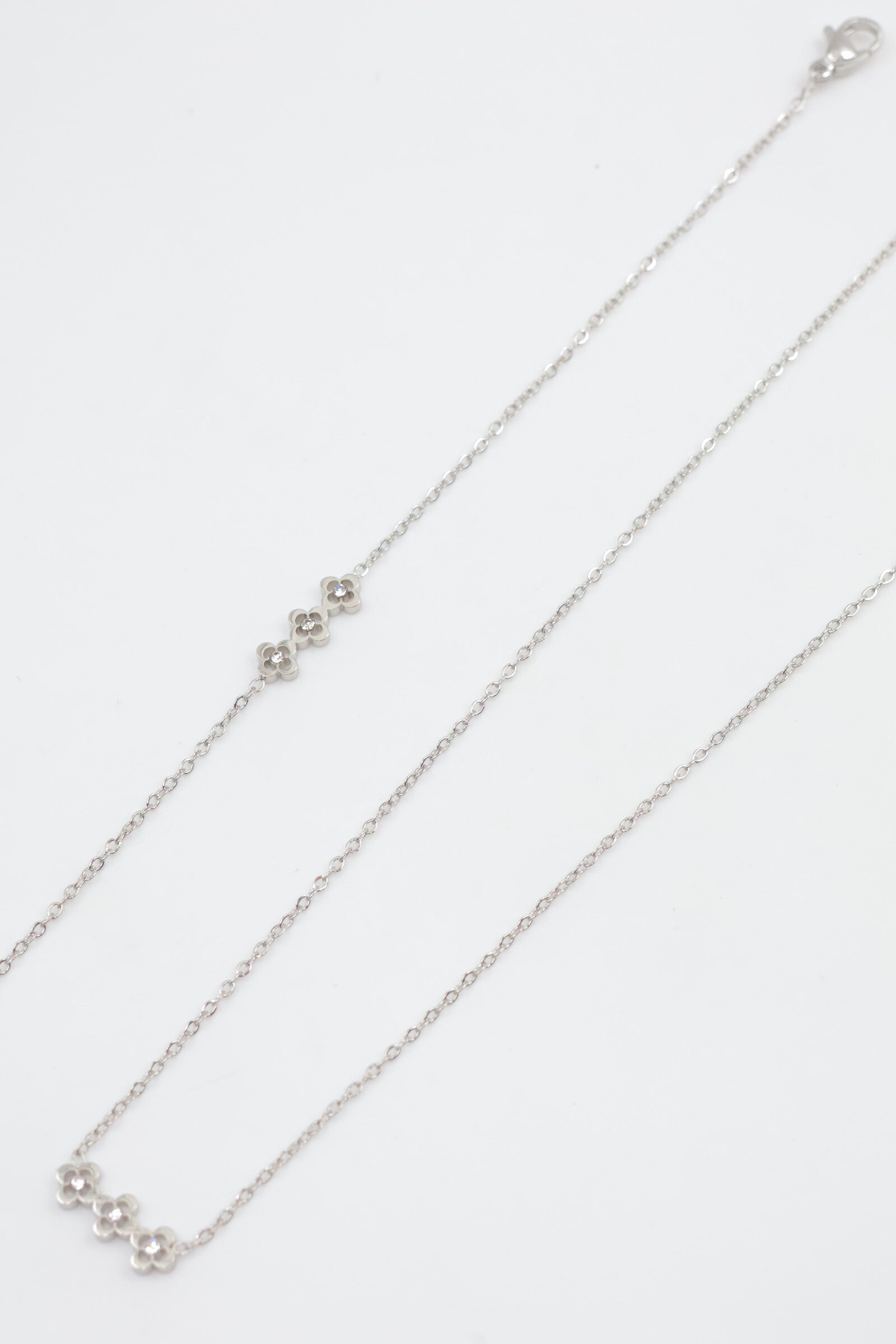 Parure de bijoux en acier inoxydable - ARGENT