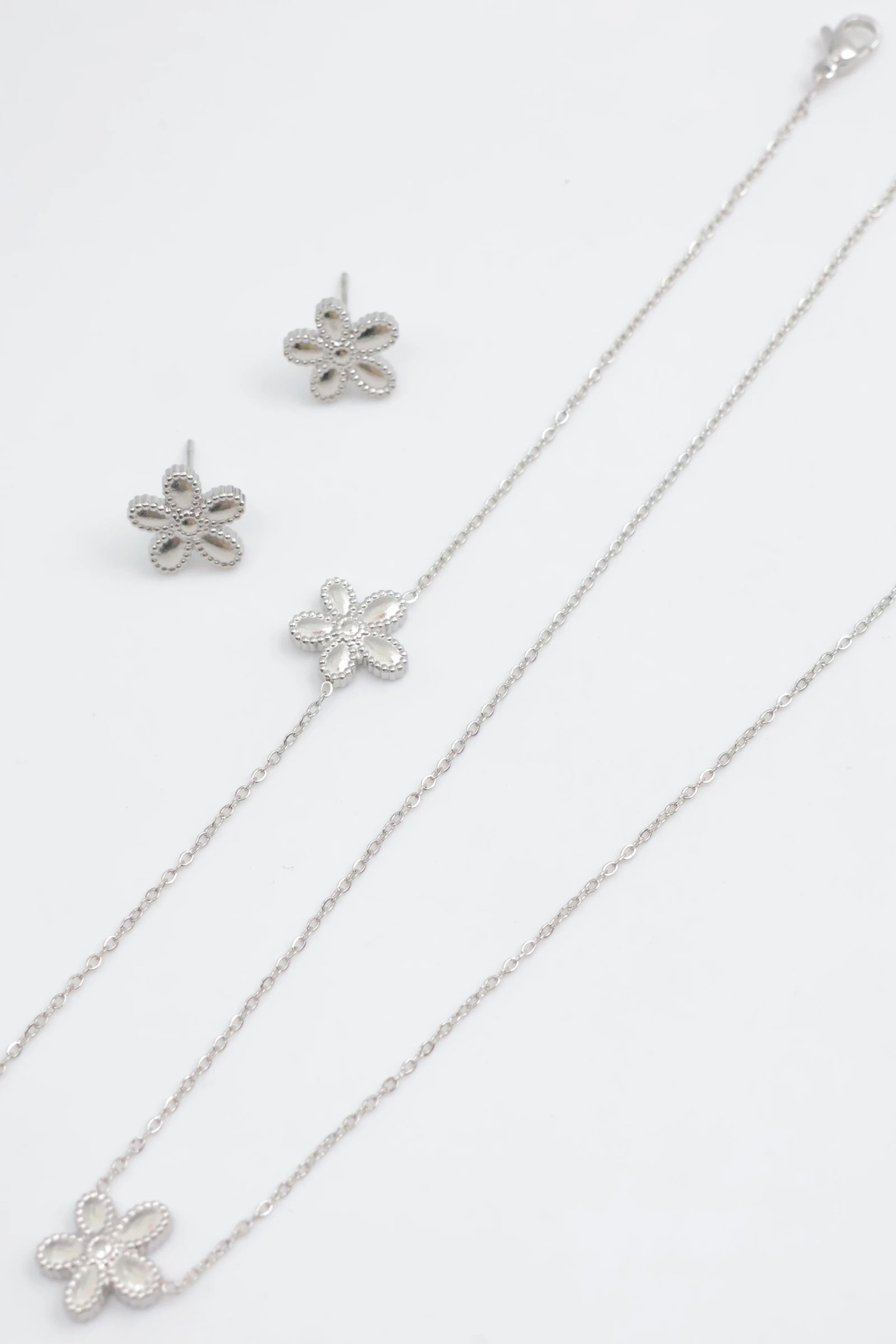 Parure de bijoux en acier inoxydable - ARGENT