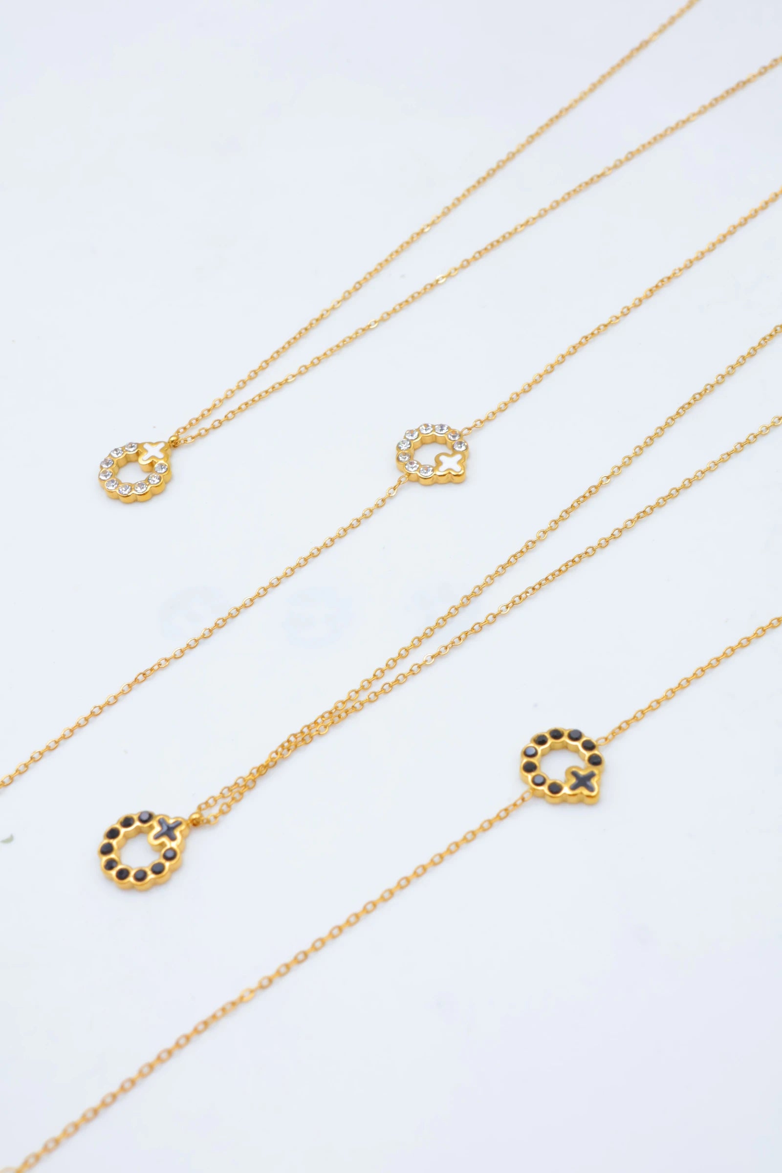 Parure de bijoux en acier inoxydable - BLANC