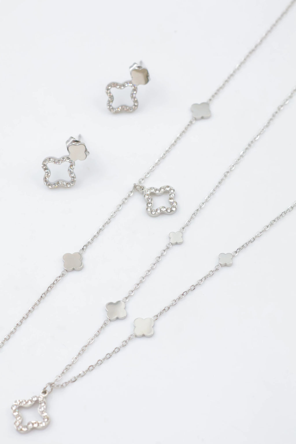 Parure de bijoux en acier inoxydable - ARGENT