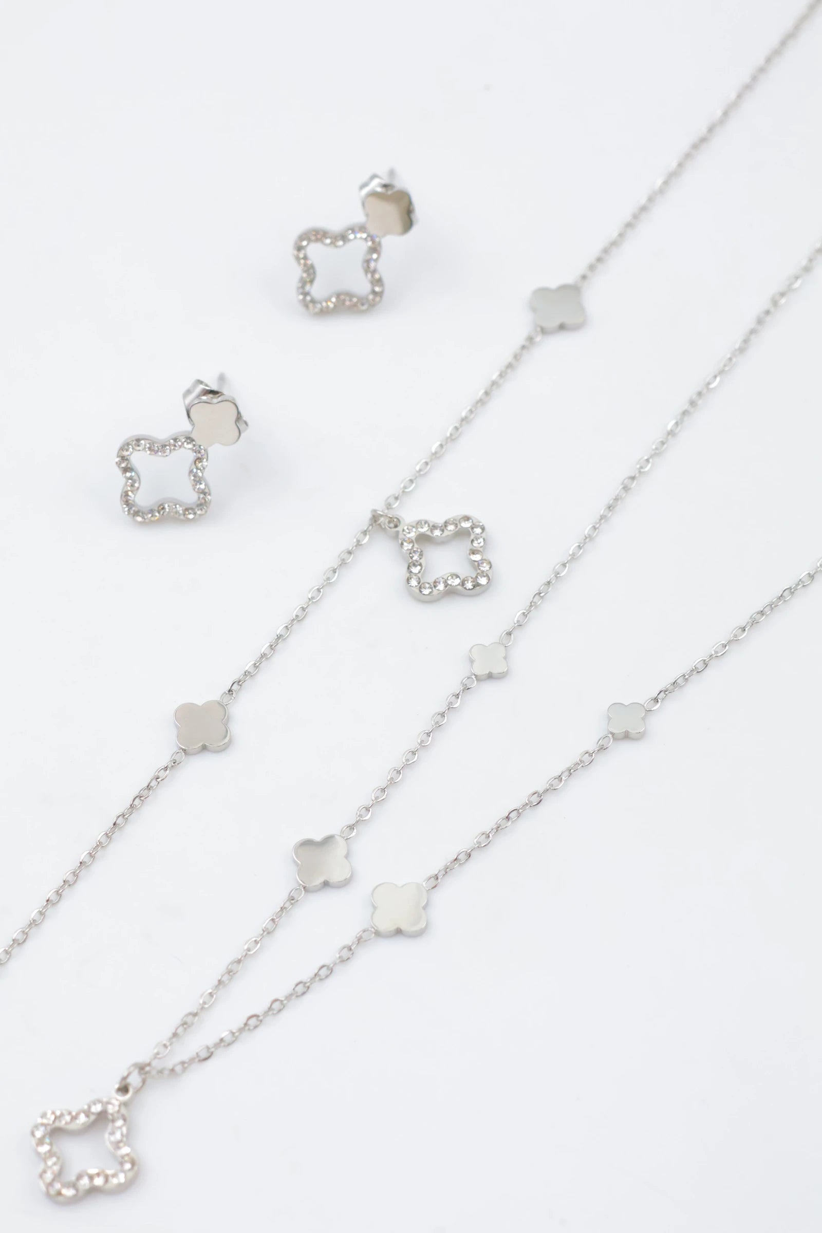 Parure de bijoux en acier inoxydable - ARGENT