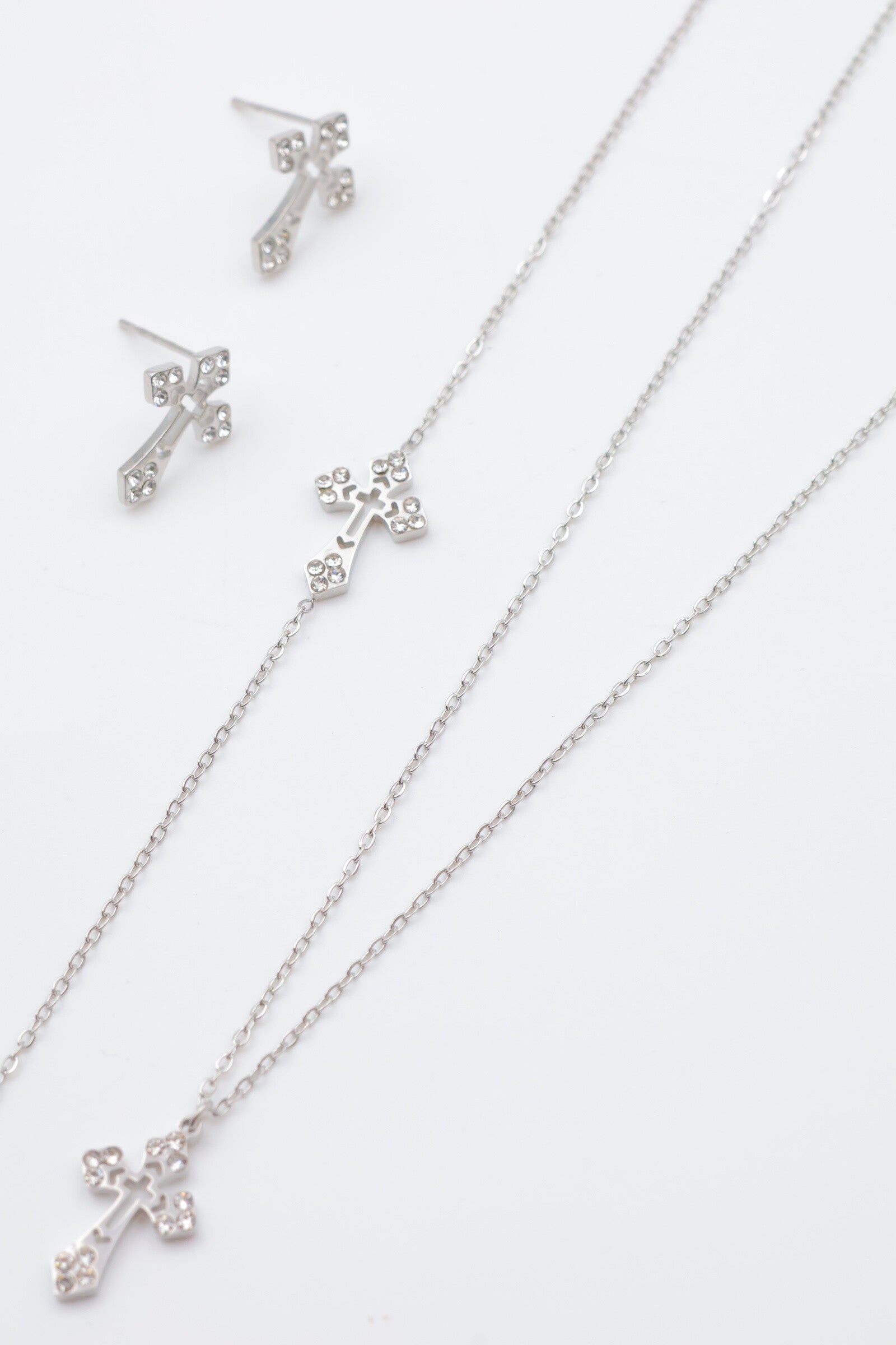 Parure de bijoux en acier inoxydable - ARGENT