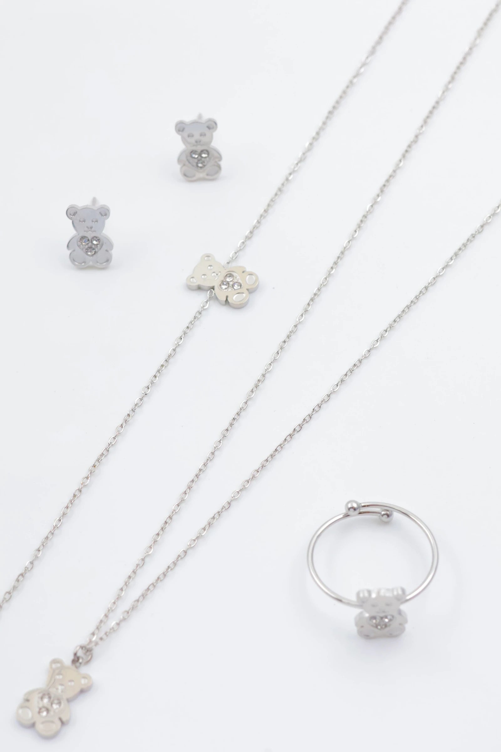 Parure de bijoux en acier inoxydable - ARGENT