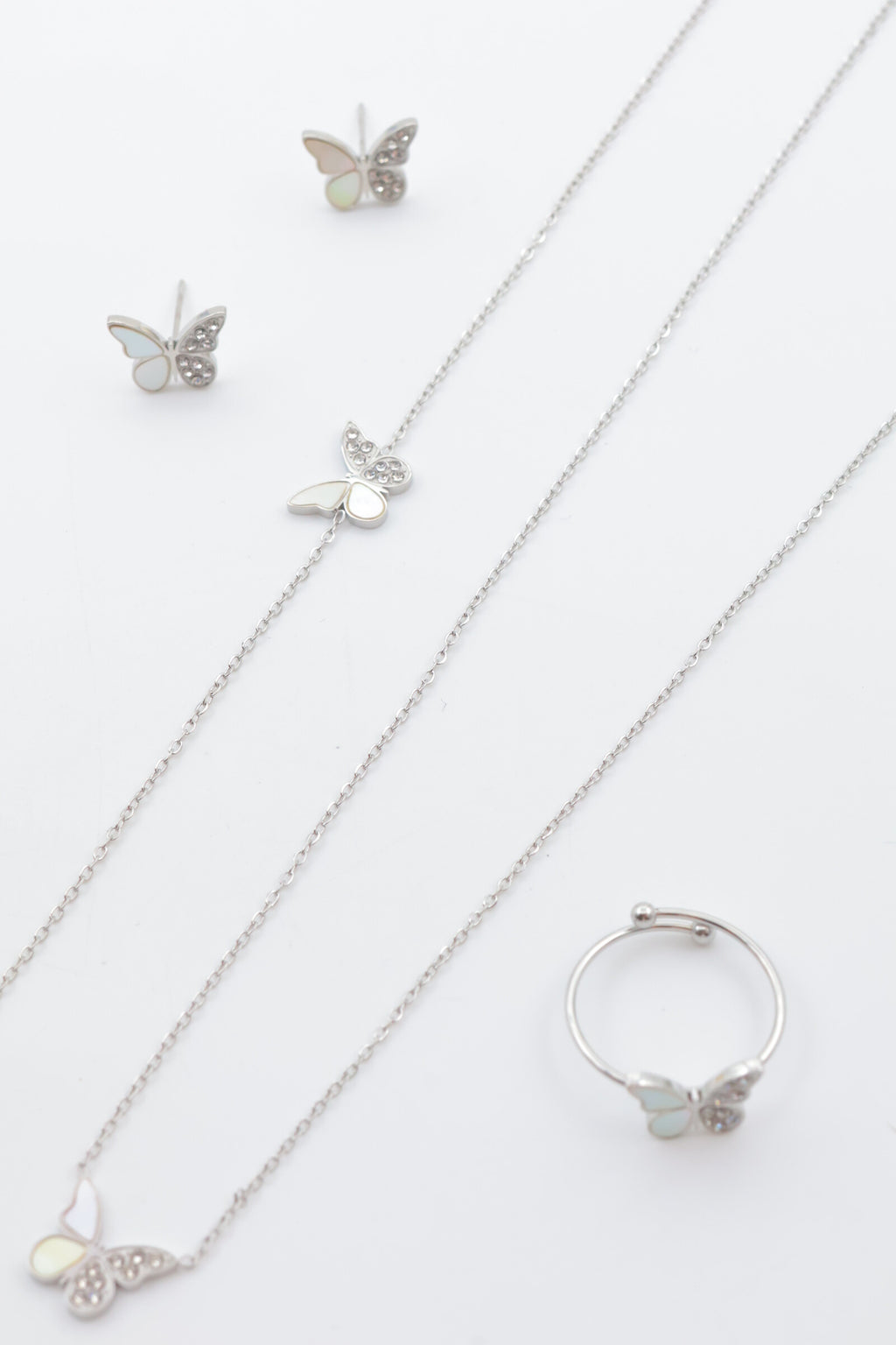 Parure de bijoux en acier inoxydable - ARGENT