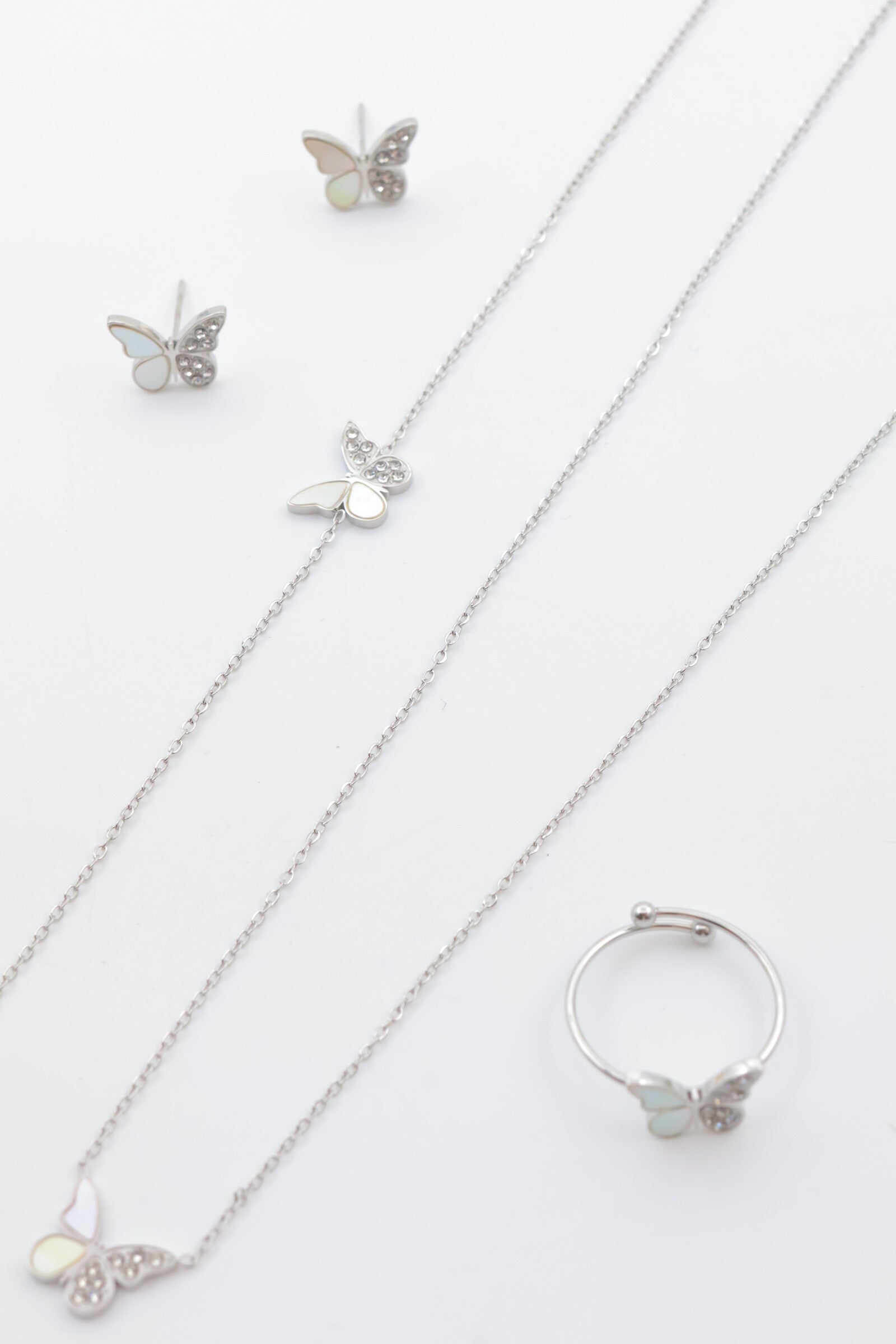 Parure de bijoux en acier inoxydable - ARGENT