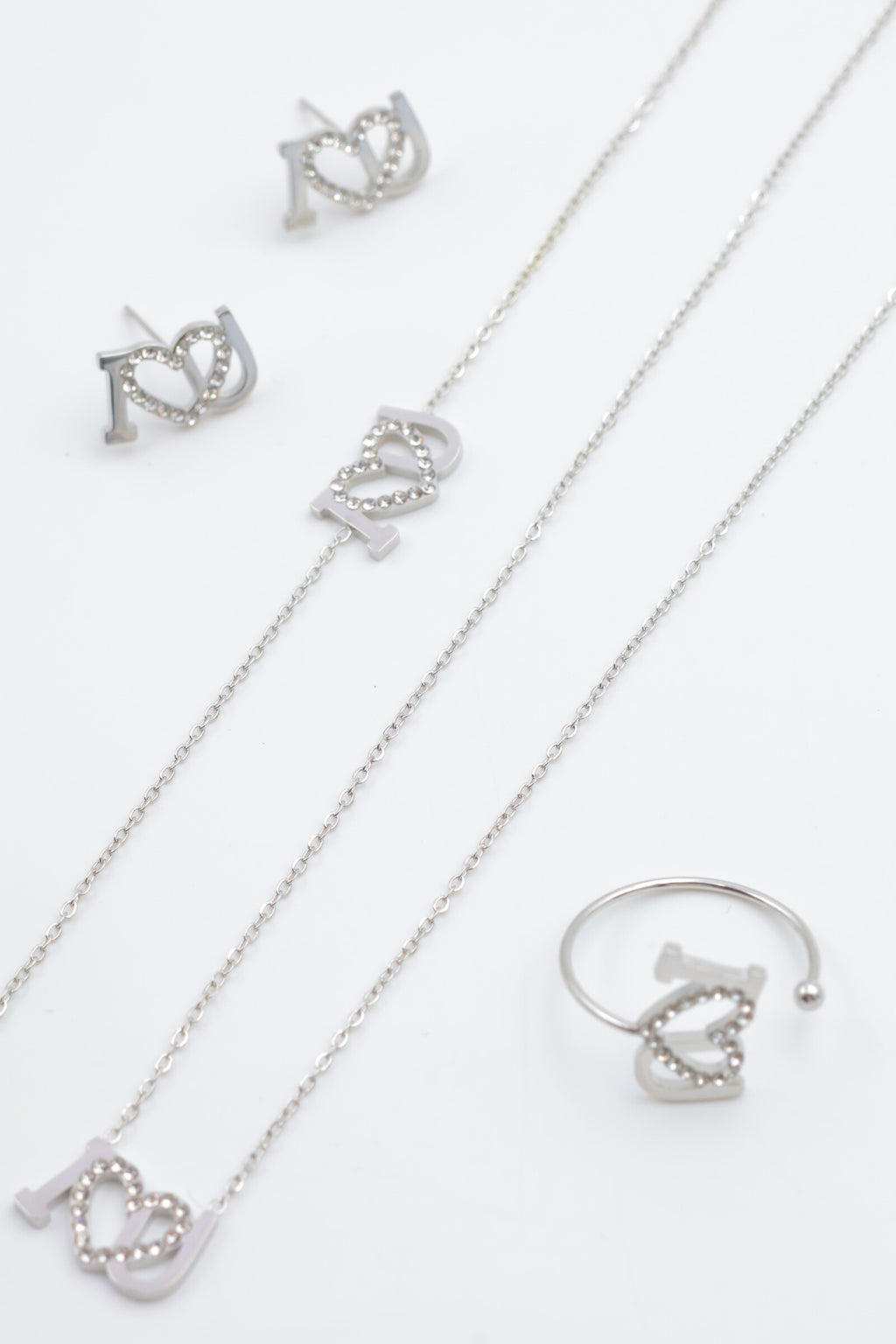 Parure de bijoux en acier inoxydable - ARGENT