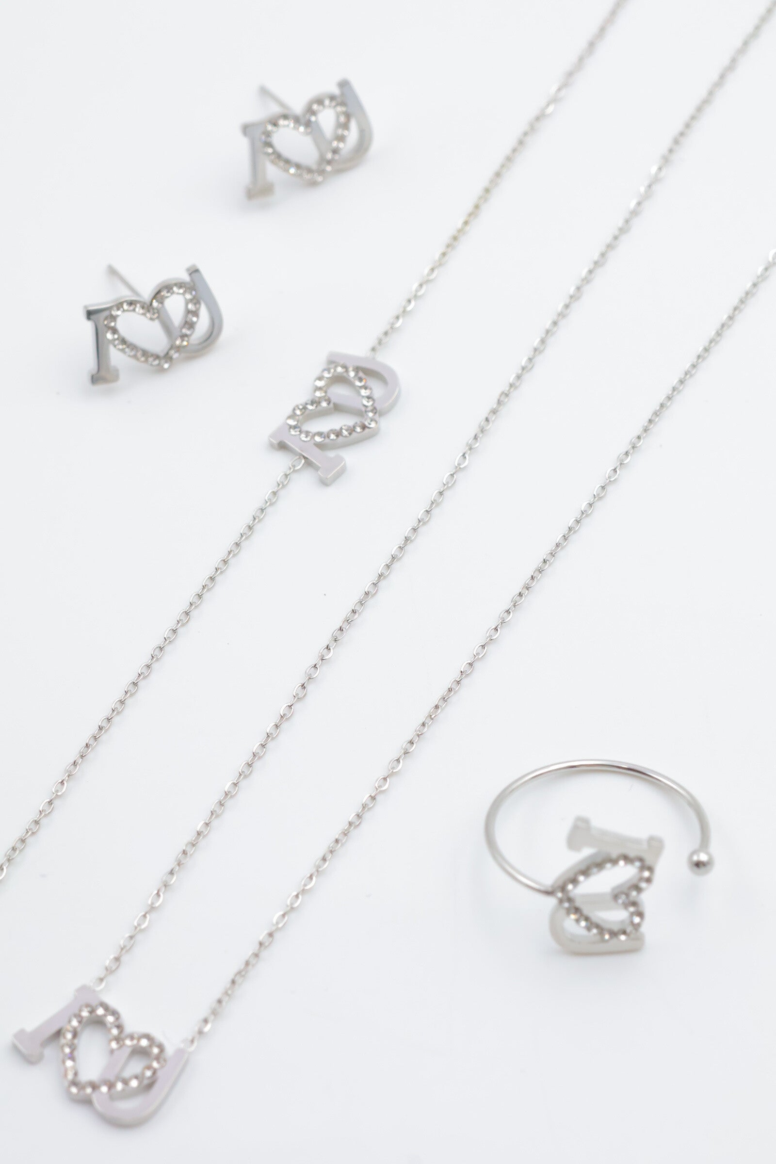 Parure de bijoux en acier inoxydable - ARGENT