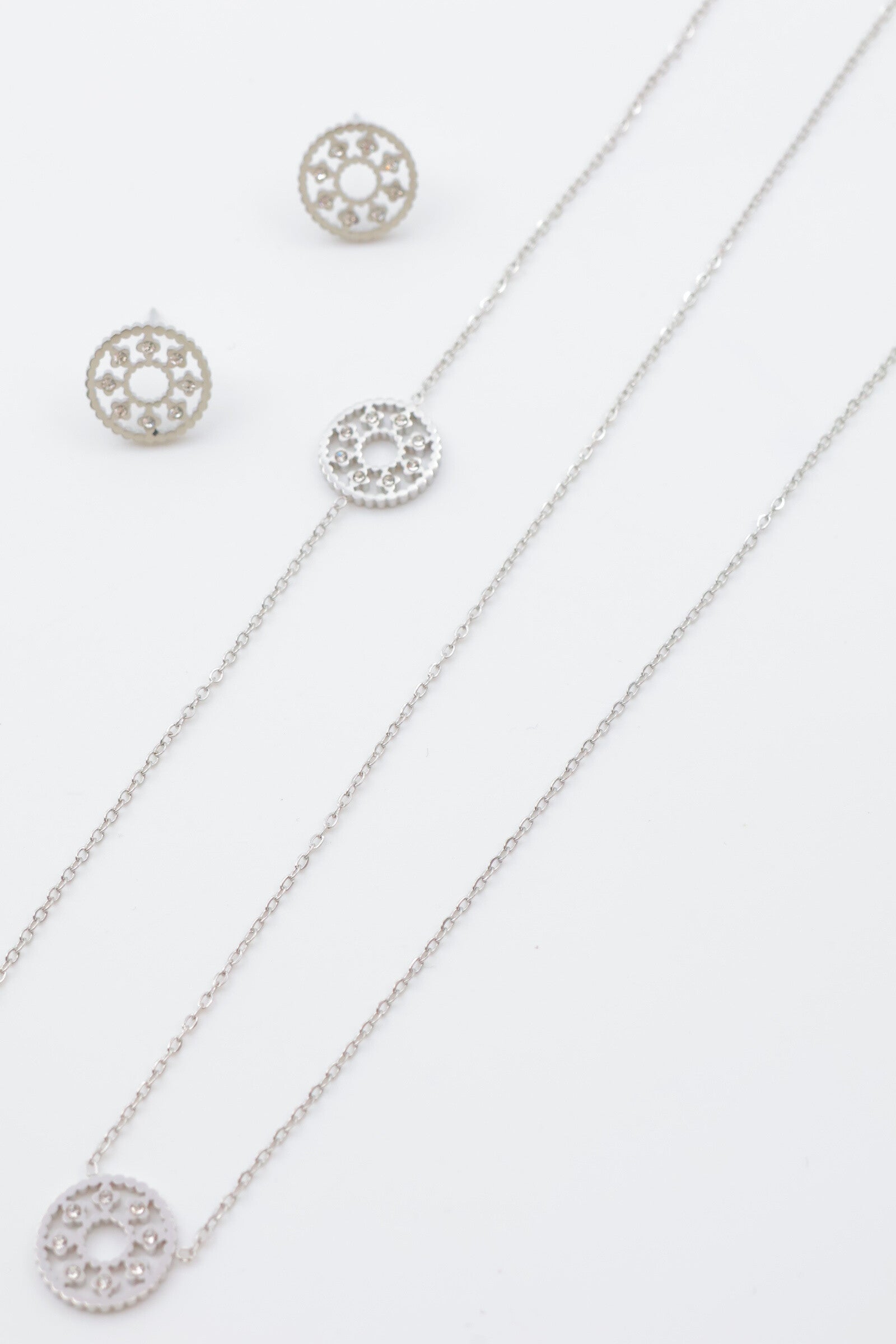 Parure de bijoux en acier inoxydable - ARGENT