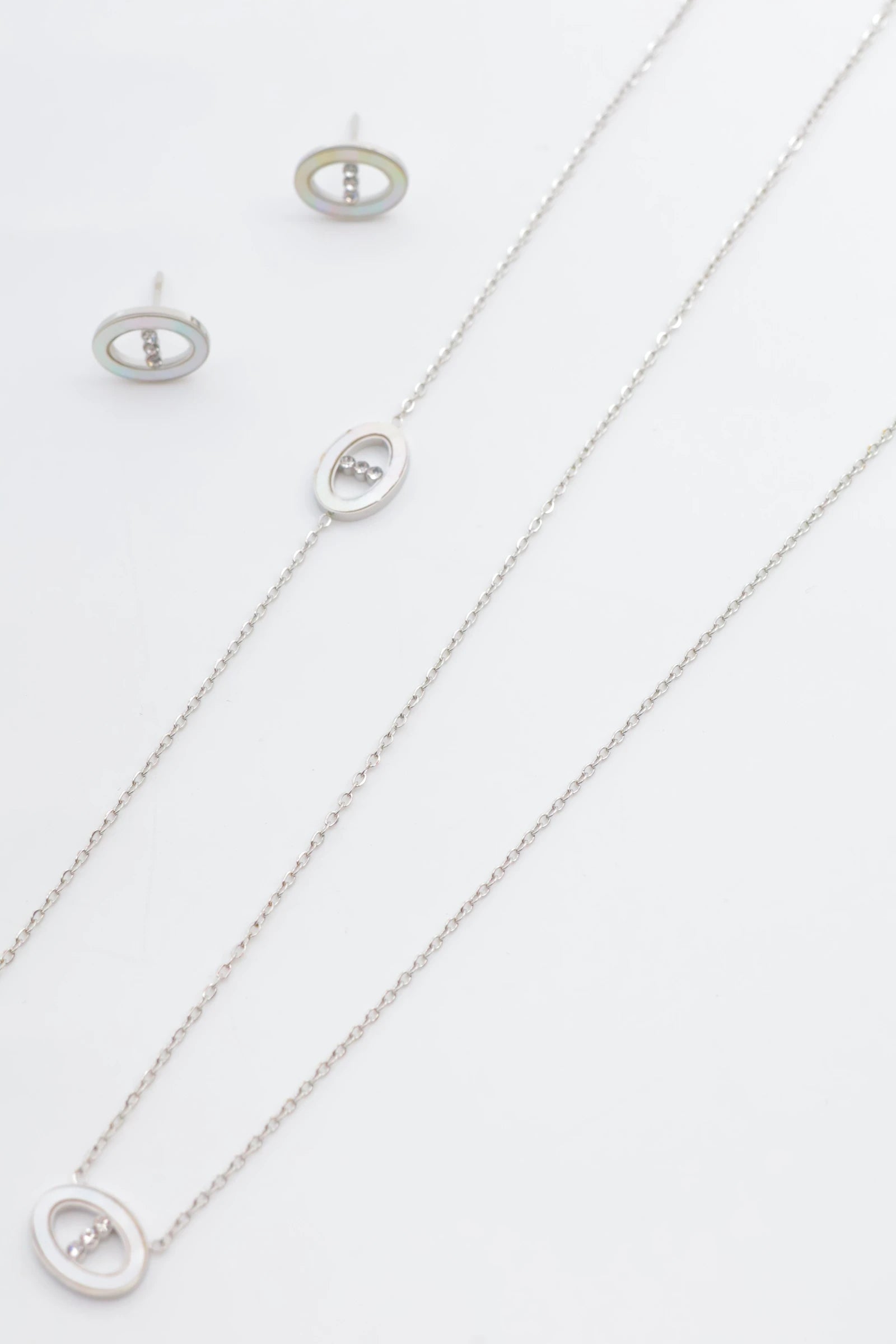 Parure de bijoux en acier inoxydable - ARGENT