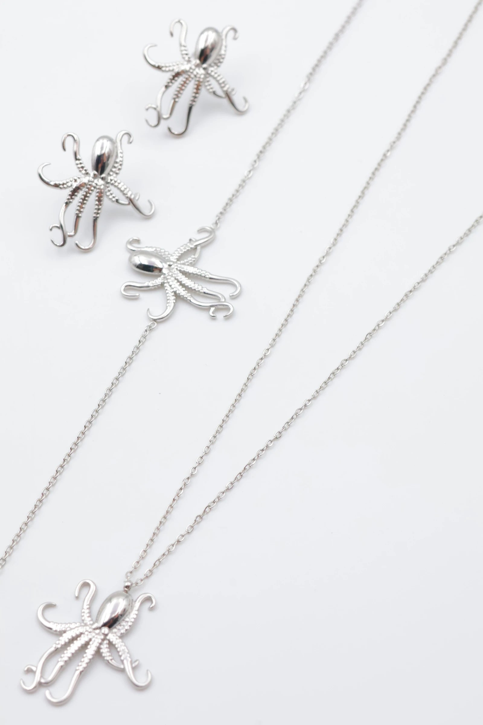 Parure de bijoux en acier inoxydable - ARGENT