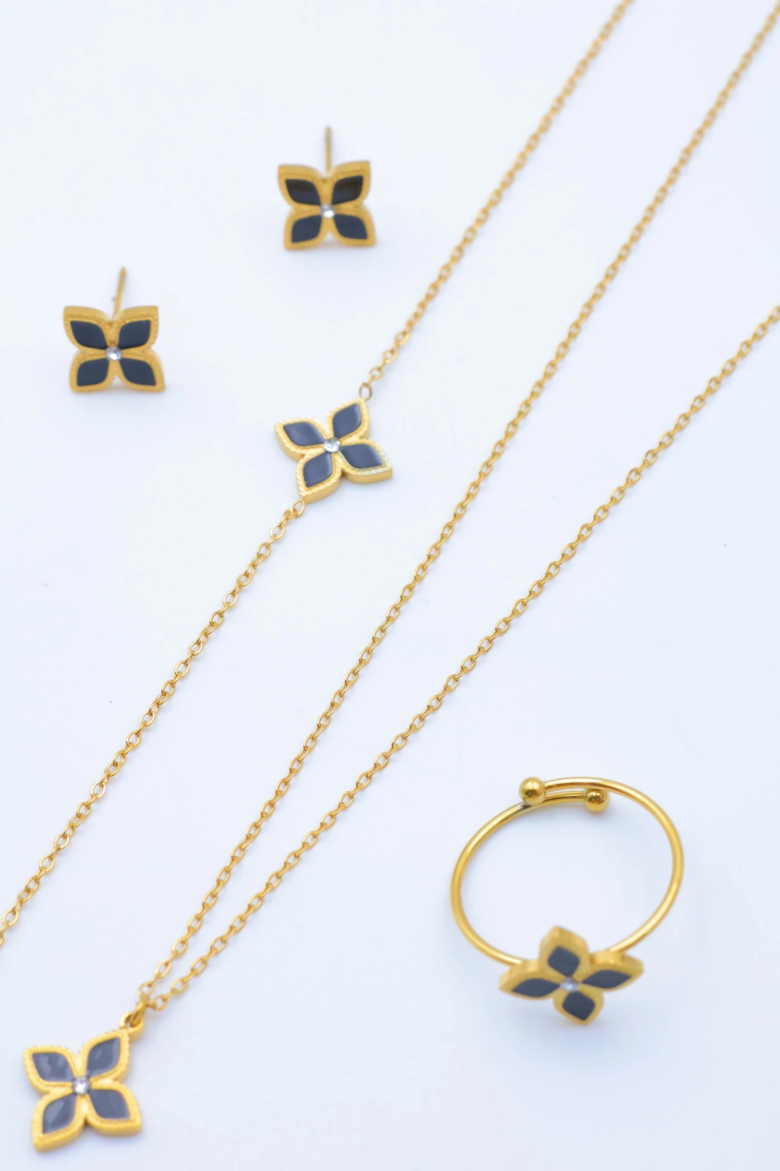Parure de bijoux en acier inoxydable - DORÉ