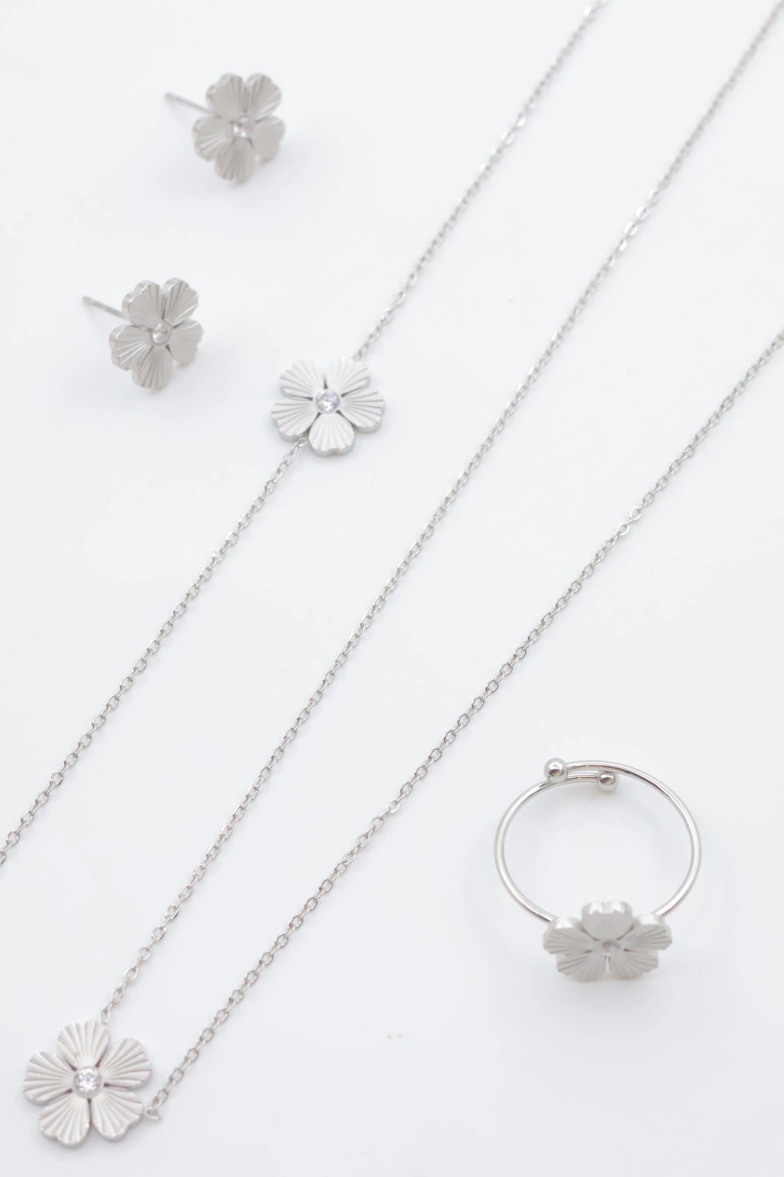 Parure de bijoux en acier inoxydable - ARGENT