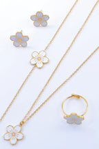 Parure de bijoux en acier inoxydable - BLANC