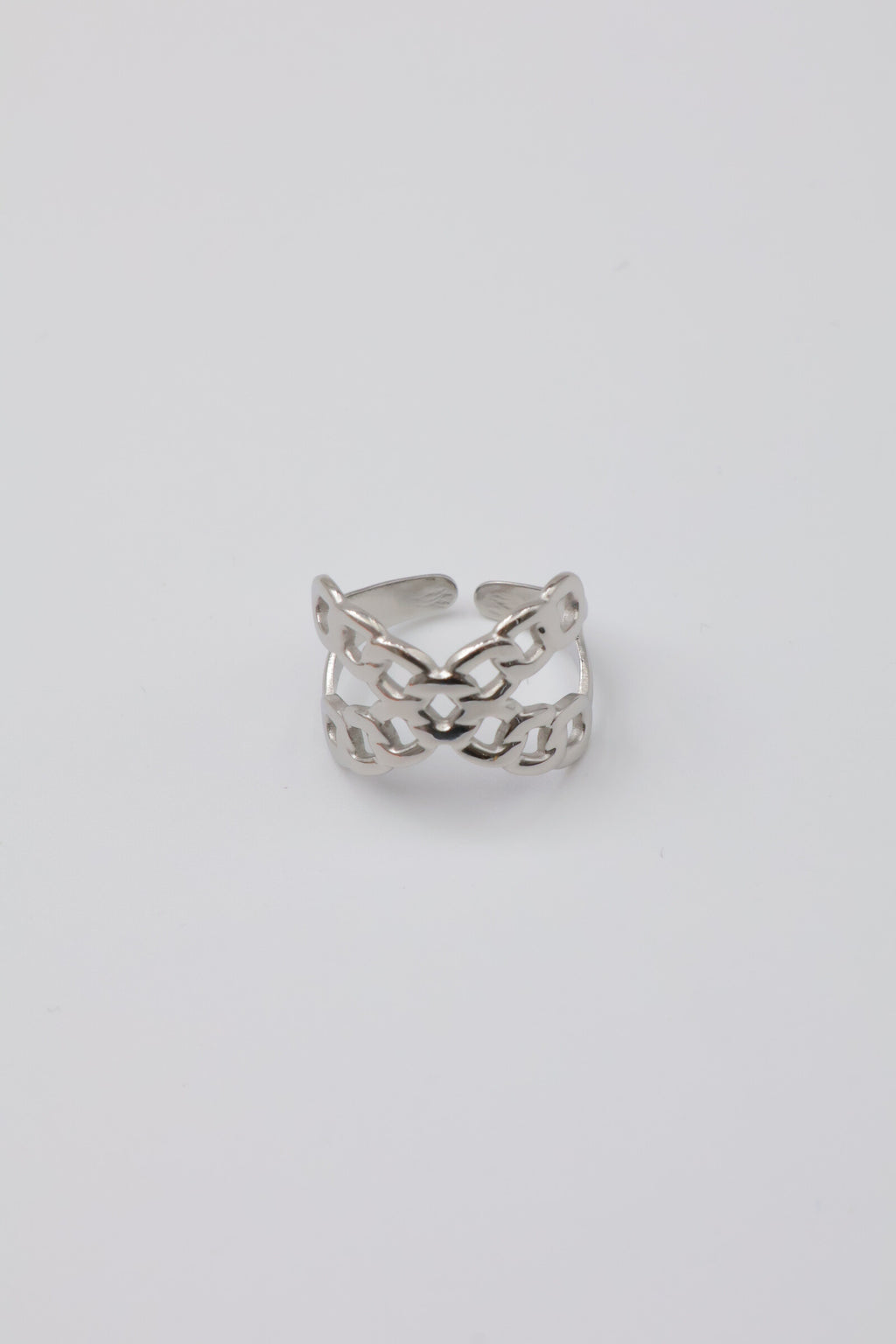 Bague ajustable en acier inoxydable - ARGENT