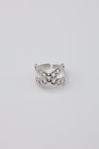 Bague ajustable en acier inoxydable - ARGENT