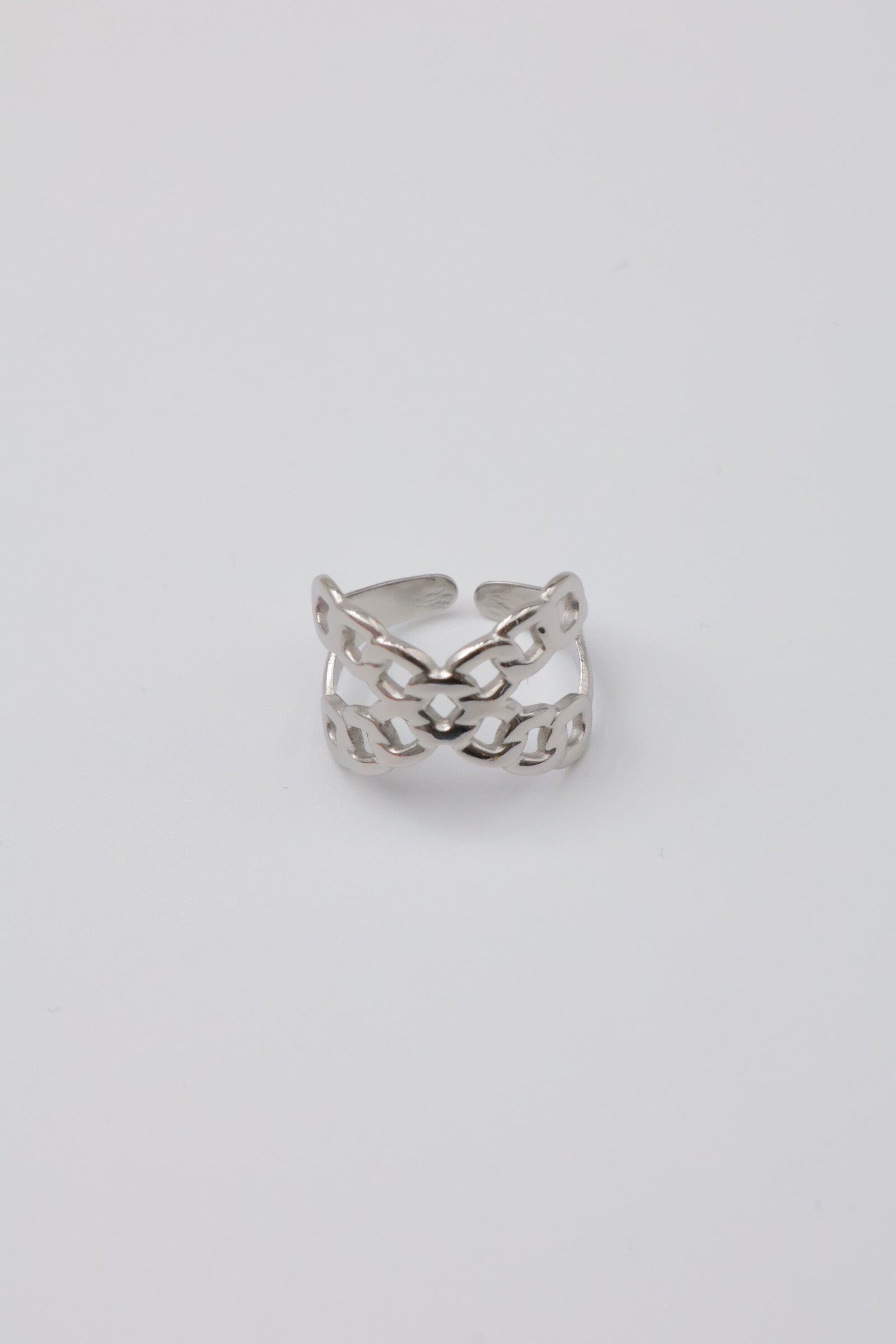 Bague ajustable en acier inoxydable - ARGENT