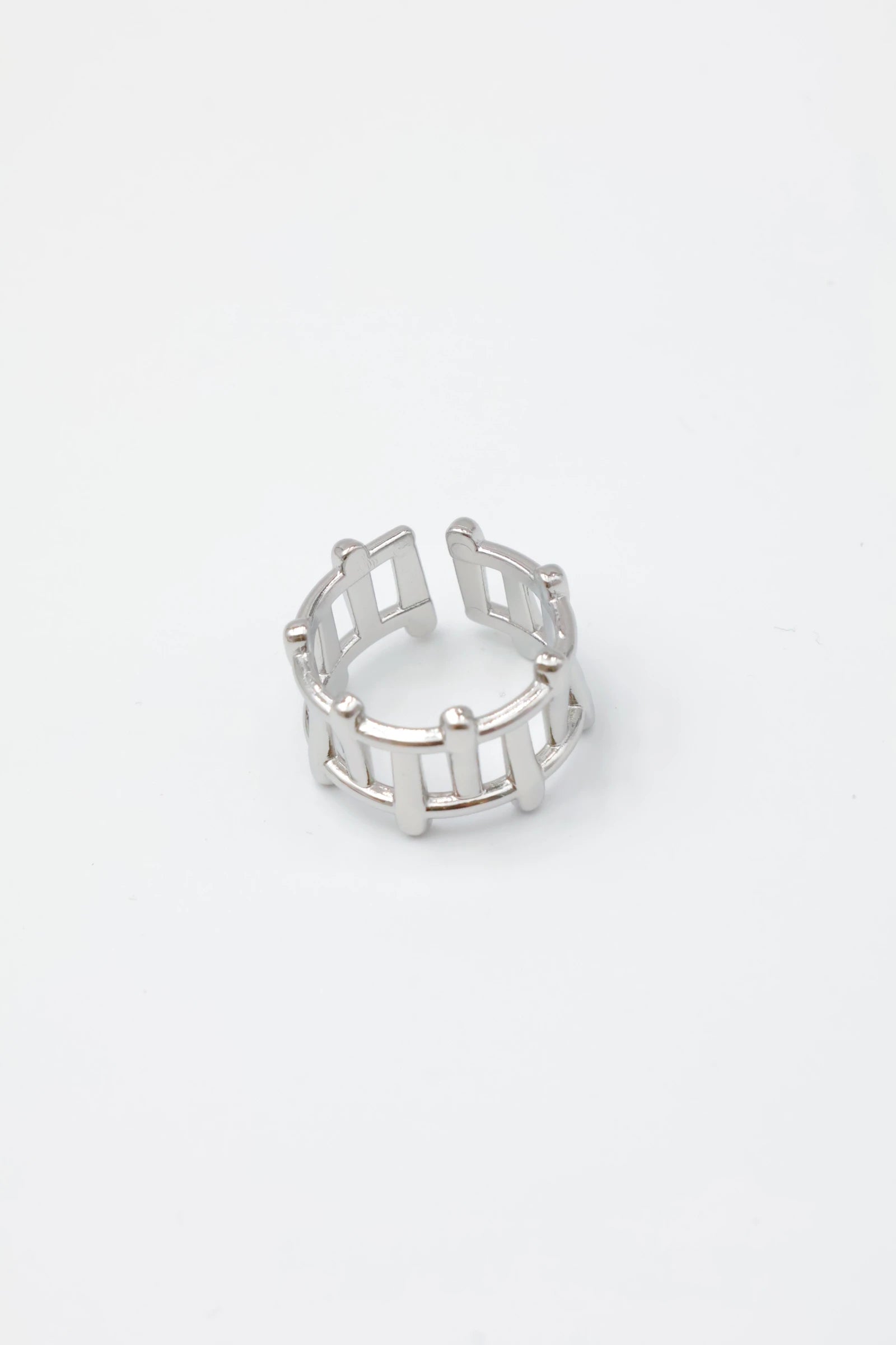 Bague ajustable en acier inoxydable - ARGENT