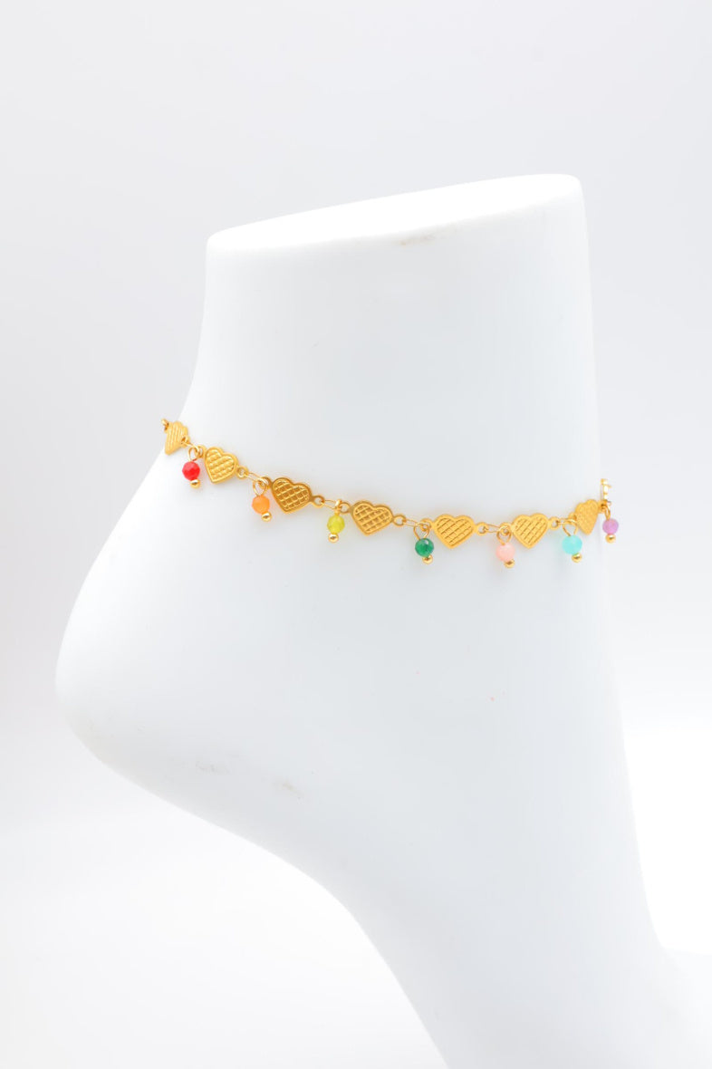 Chaîne de cheville en acier inoxydable - MULTICOLORE