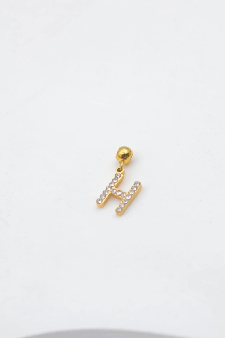 Pendentif lettre H - DORÉ
