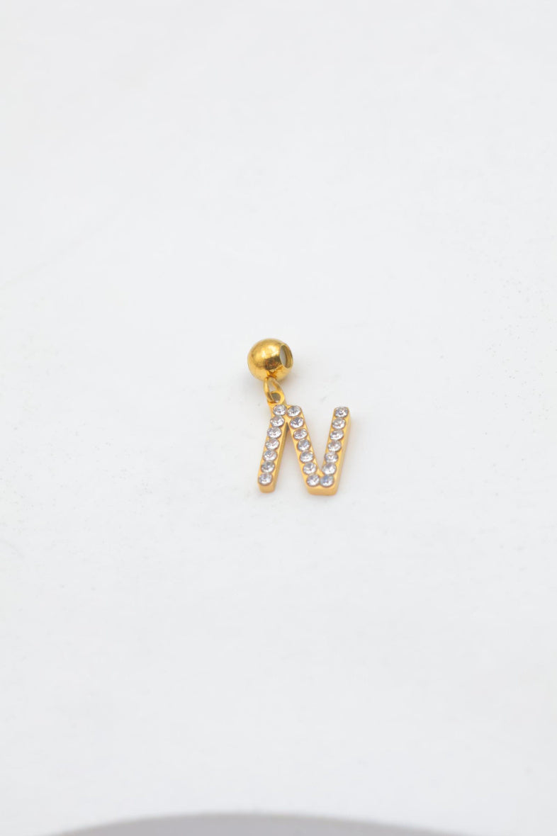 Pendentif lettre N - DORÉ