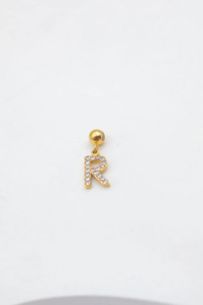 Pendentif lettre R - DORÉ
