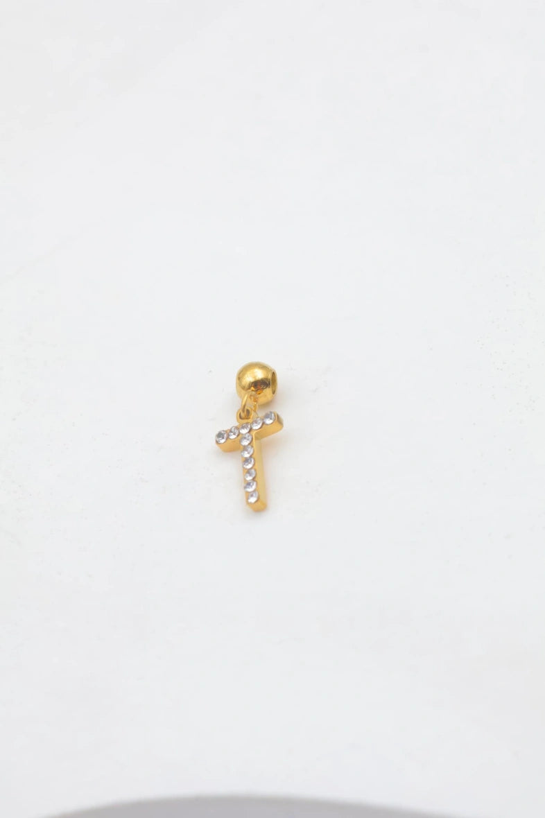 Pendentif lettre T - DORÉ