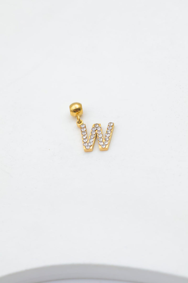 Pendentif lettre W - DORÉ
