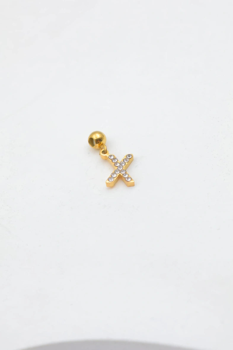 Pendentif lettre X - DORÉ