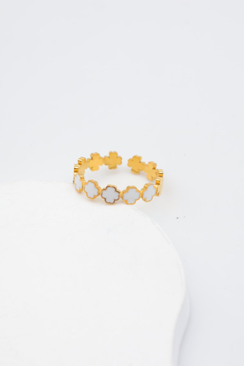 Bague en acier inoxydable ajustable - BLANC