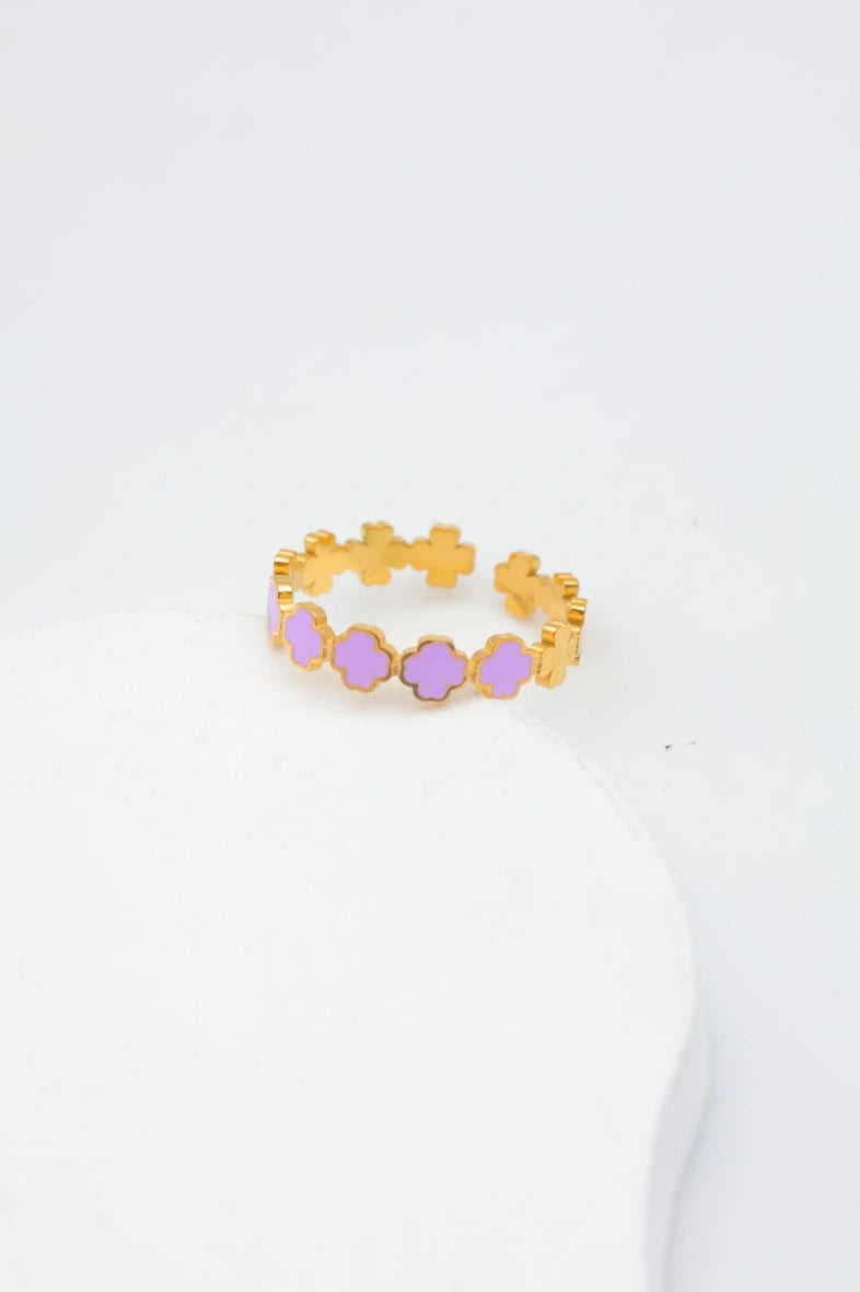 Bague en acier inoxydable ajustable - VIOLET
