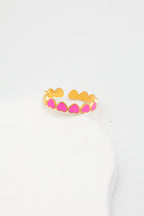 Bague en acier inoxydable ajustable - FUCHSIA