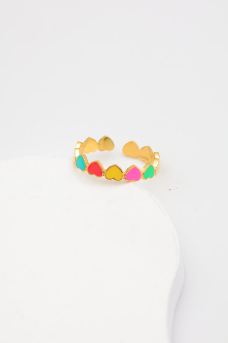 Bague en acier inoxydable ajustable - MULTICOLORE