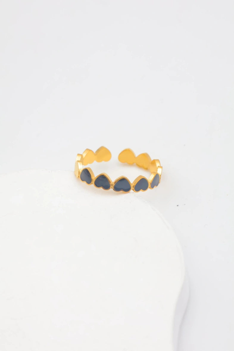Bague en acier inoxydable ajustable - NOIR