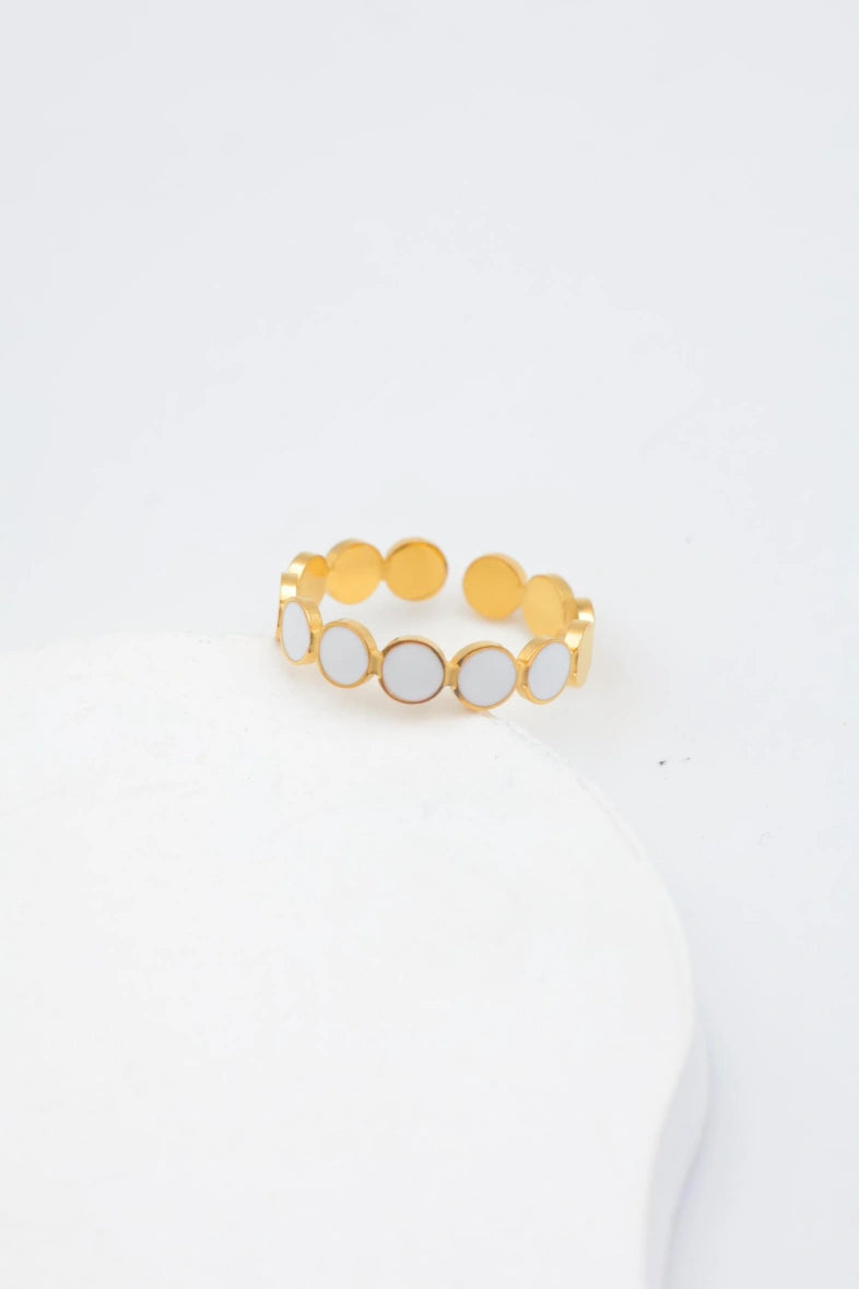 Bague en acier inoxydable ajustable - BLANC