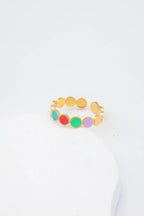 Bague en acier inoxydable ajustable - MULTICOLORE