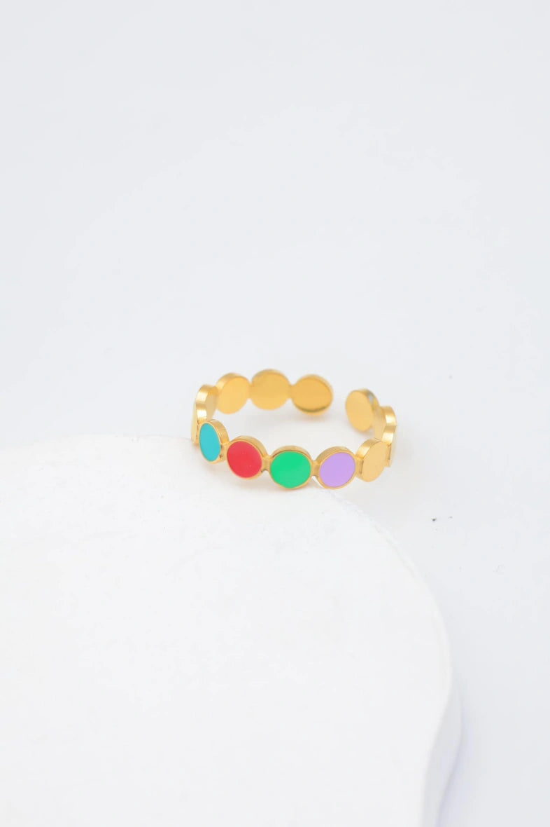 Bague en acier inoxydable ajustable - MULTICOLORE