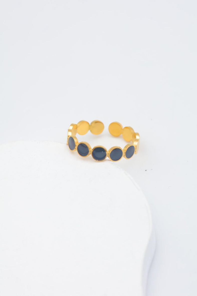 Bague en acier inoxydable ajustable - NOIR