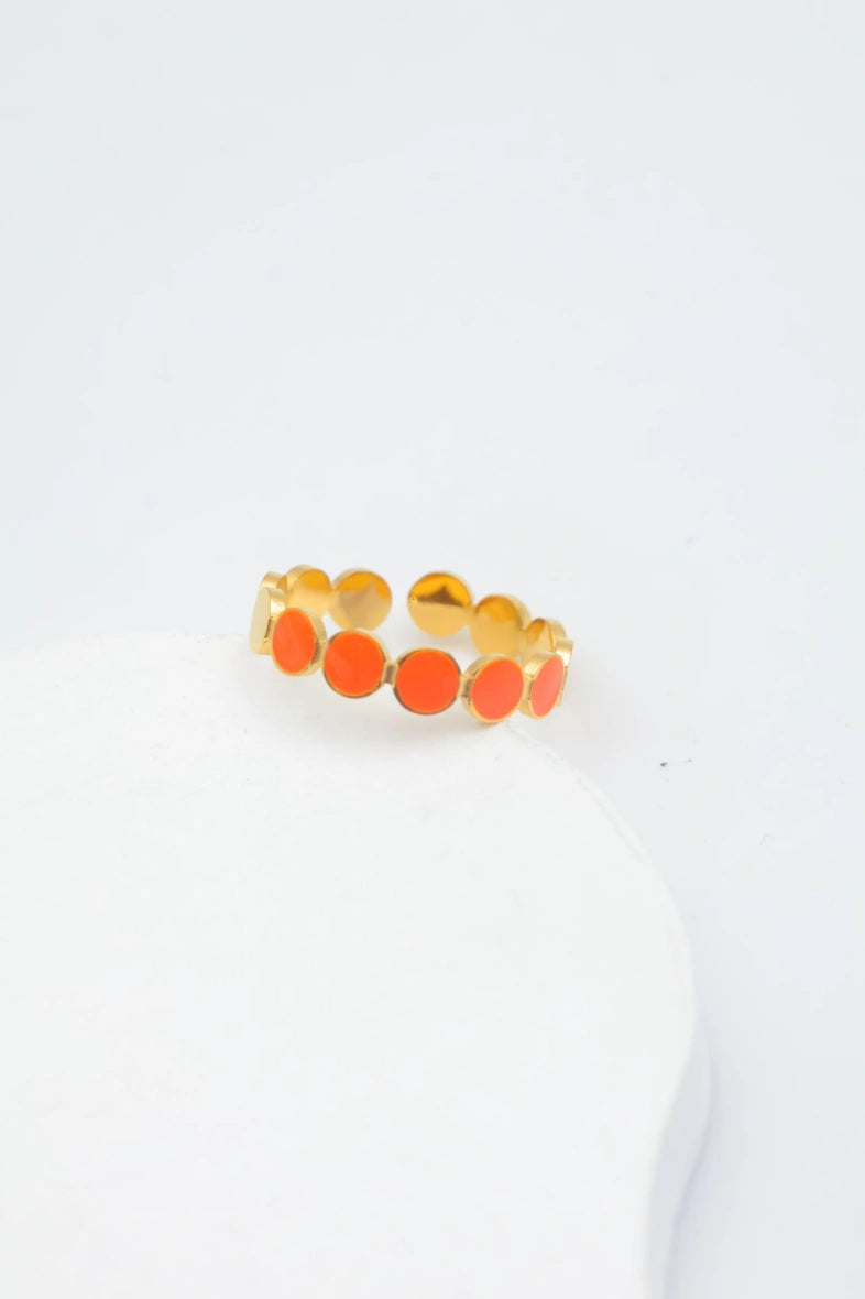 Bague en acier inoxydable ajustable - ORANGE