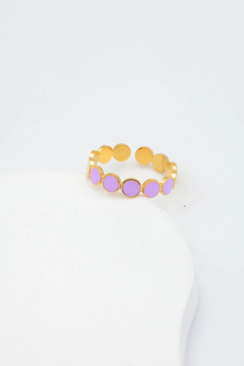 Bague en acier inoxydable ajustable - VIOLET