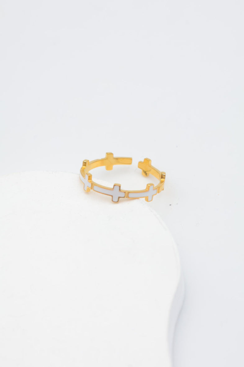 Bague en acier inoxydable ajustable - BLANC