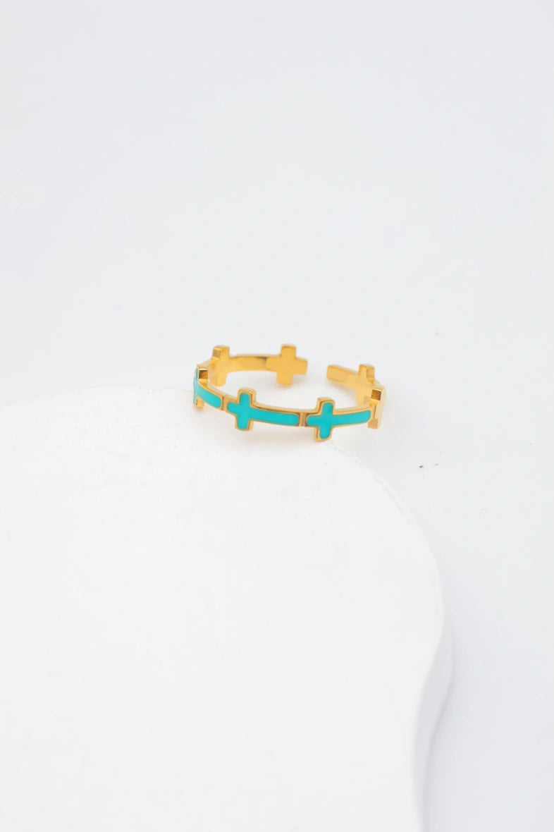 Bague en acier inoxydable ajustable - BLEU