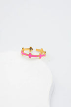 Bague en acier inoxydable ajustable - FUCHSIA