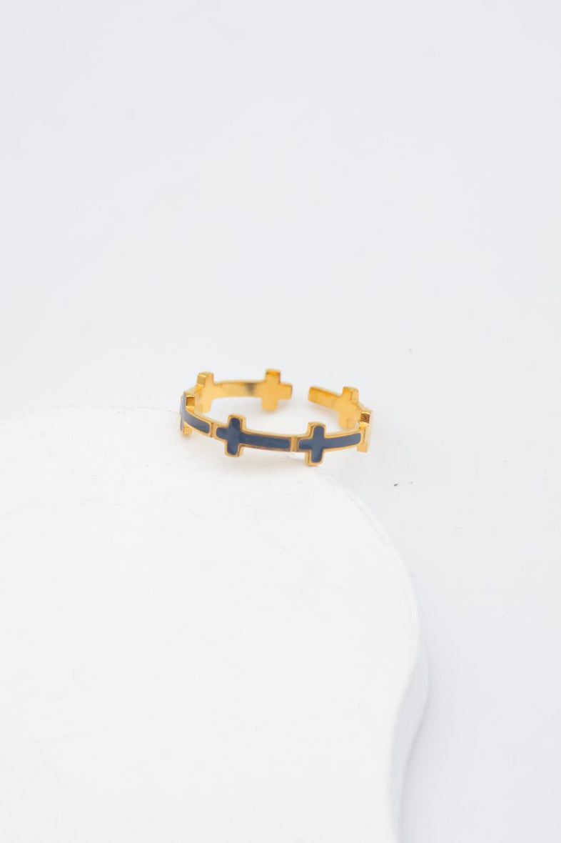 Bague en acier inoxydable ajustable - NOIR