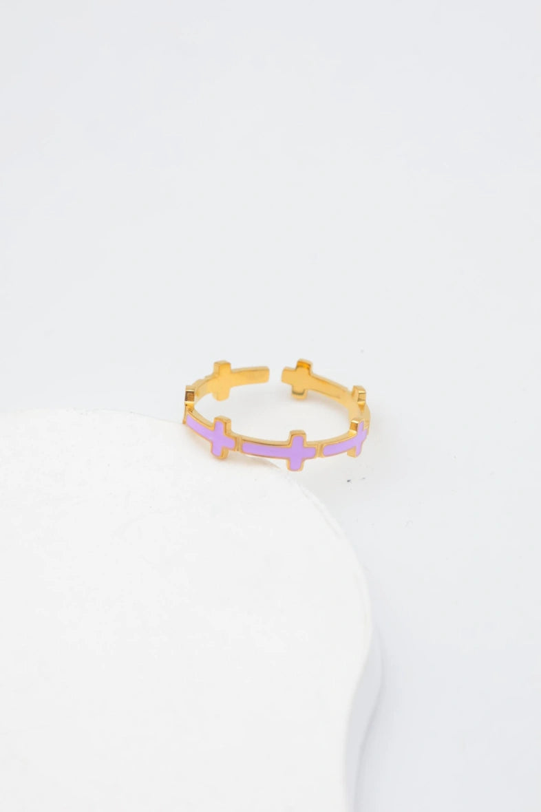 Bague en acier inoxydable ajustable - VIOLET