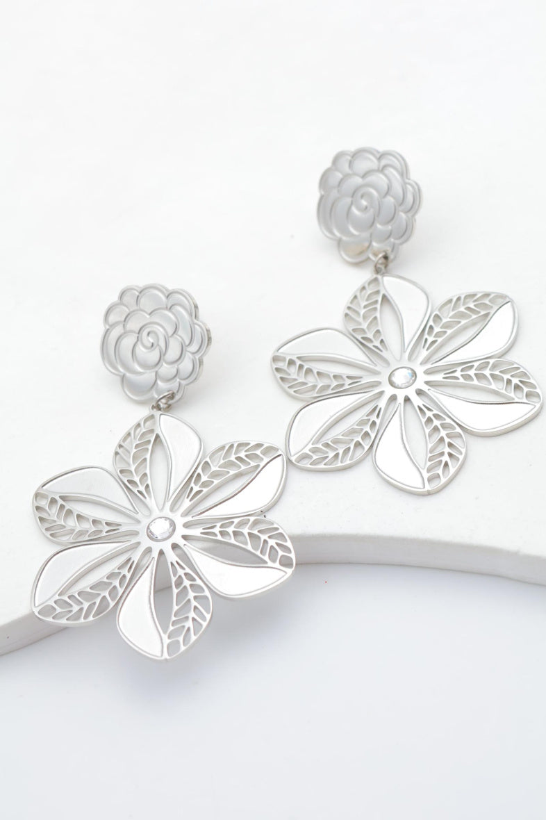 Boucles d'oreilles en acier inoxydable - ARGENT